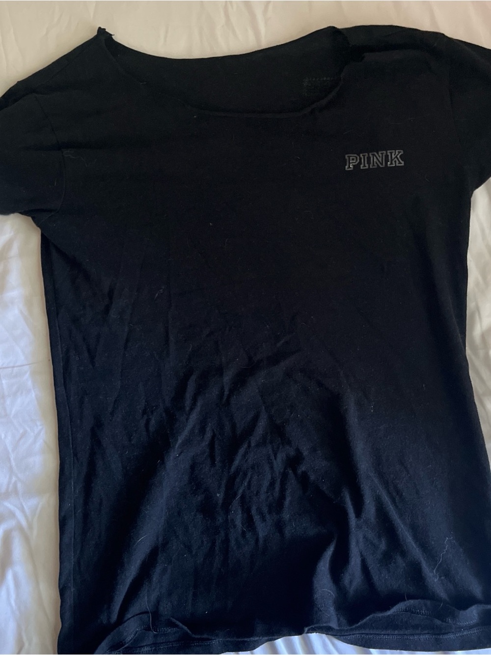 PINK Victoria's Secret Black Short-Sleeve Crewneck Tee